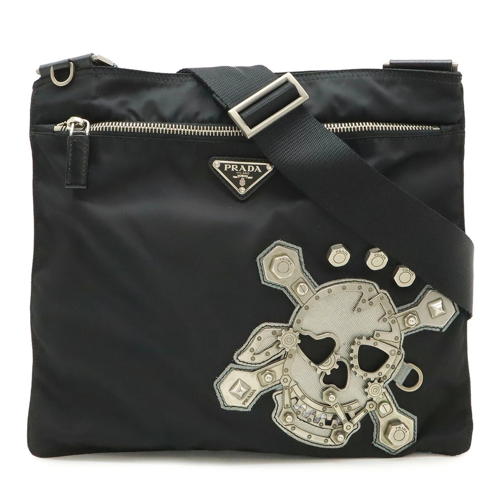 Prada Skull Crossbody Bag Motif Studded NERO Black
